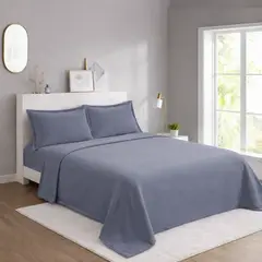 GENERICO - Juego de Sábana Polar 2 Plazas Color Gris MP005