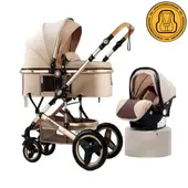 LUBABYCAS - Coche Travel System Con Accesorios Dorado