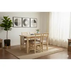 MUEBLES NATIVA - Comedor Castilla 4 Sillas Tapiz Beige