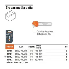 TRUPER - FRESA 11463 MEDIA CAÑA 34X12