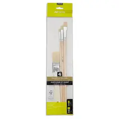PEBEO - Pinceles Acrílico Y Óleo Set 3 + Brocha Pelo Cerda