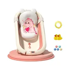 LUBABYCAS - Bañera Con Termómetro Cojín Premium Rosada