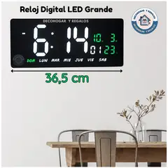 GENERICO - Reloj De Pared Digital Led Grande De 36.5 cm en español