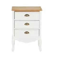 ELEMENT DESIGN - Velador con 3 cajones 50x35x70CM blanco