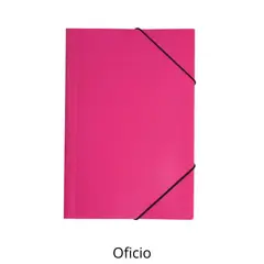 NUOVO - Carpeta flexible oficio plástica fucsia con elásticos