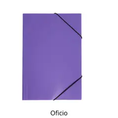 NUOVO - Carpeta flexible oficio plástica lila con elásticos