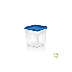 GASTROPLAST - RECIPIENTE CUADRADO POLIPROPILENO 3.8 LTS CON TAPA AZUL IMAHE