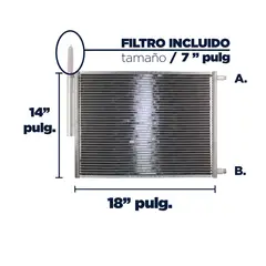 AMERICAN AIR - Condensador De Ac 14x18 Con Filtro Flujo Paralelo Universal