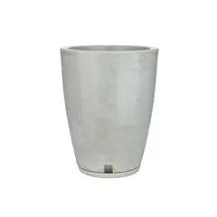 FLORIDIS - MACETERO GRIS EFECTO MARMOL AMSTERDAM 44CM ALTO CON PLATO