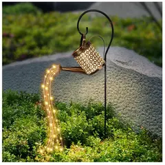 GENERICO - Regadera Cobre Hueca Luz Solar Jardín Led Luz Calida