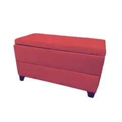 MUEBLES HVM - Banqueta Baul Zapatero Rojo Felpa