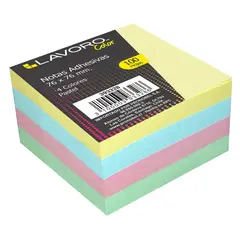 FULTONS - Nota Adhesiva 654 76x76 mm 100 hojas 4 colores Pastel Lavoro