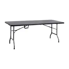 NORTHWEST - Mesa Plegable Rectangular 180X74Cm Diseño Ratan Café