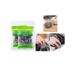 GENERICO - Pack 4 Bola De Acero Para Limpieza Brillo Esponja