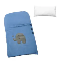 GENERICO - Saco de dormir Azul más almohada hipoalergénica microporosa