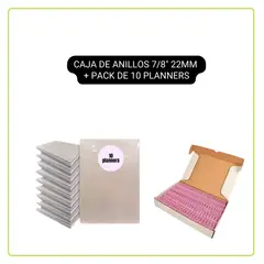 GENERICO - Pack 10 Planners A5 + Anillos 7/8 50u. Rosa Claro OB6