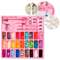 GENERICO - Pinza Remachadora Manual Para Broches 270pcs Rosa
