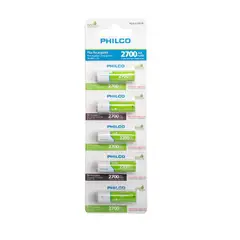PHILCO - PILAS PRE-CARGADAS  BLISTER 5 PILAS AA  2700 MAH ULTRA