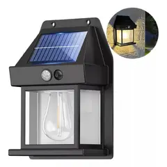 GENERICO - Aplique de Pared Solar con Ampolleta Mas Sensor de Movimiento