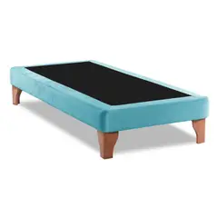 DULCES SUEÑOS - Base De Cama Europea 1.5 Plaza 200X105 Turquesa en Felpa