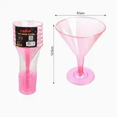 GENERICO - Copa Martini Plástico Color Rosa 12 Cm X 9 Cm