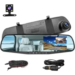 GENERICO - Cámara de espejo retrovisor inteligente de respaldo de 4.3 pulgadas