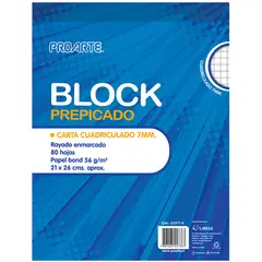 PROARTE - Block Prepicado Carta 80hjs 7mm