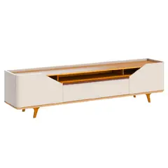 BE DESIGN - RACK TV STAND ARC 1.8 PUERTAS CAJON BLANCO/CARAMELO