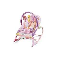 LUBABYCAS - Silla Nido Mecedora bebé Vibración y Melodía Rosada