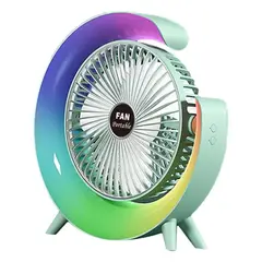 GENERICO - Ventilador De Escritorio Rgb Multicolor Lampara Portátil Usb