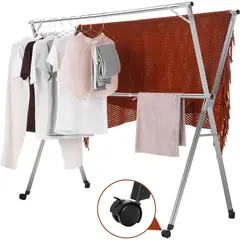 YOMYM - Tendederos de Ropa Tres 160x75x135 cm Inoxidable Perchero Acero