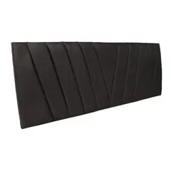 DULCES SUEÑOS - Respaldo Moderno 2 Plaza Modular Lineal V NEGRO LINO