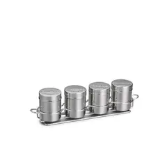 TABLECRAFT - SET 4 ESPOLVOREADORES ACERO INOX CON RACK