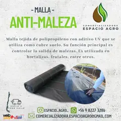 GENERICO - Malla Antimaleza 1.20 De Ancho X 10 mts De Largo, Cubre Suelo