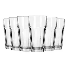 CRISTAR - Set 6 Vasos Cooler Modelo Lisboa Tragos 468mL Tragos Agua