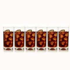 CRISTAR - Set 6 Vasos Altos Modelo Manhatan de 450ml Agua Tragos Jugo
