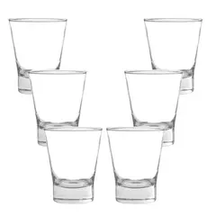 CRISTAR - Set 6 Vasos Bajos De Vidrio 347mL Modelo London Jugo Agua