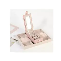 GENERICO - Joyero Caja Para Joyas Con Espejo Tipo Maleta Organizador