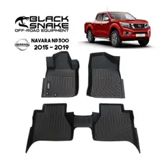 BLACK SNAKE OFF ROAD EQUIPMENT - Set Cubre Piso Calce Perfecto Nissan Navara NP300 2015-2021