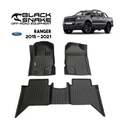 BLACK SNAKE OFF ROAD EQUIPMENT - Set Cubre Piso Calce Perfecto Ford Ranger 2015-2021