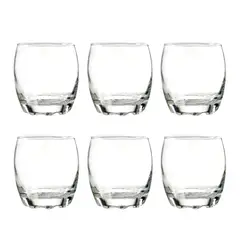 CRISTAR - Set 6 Vasos Bajos Modelo Napoles 290cc Jugos Tragos Bebida