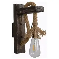 WANT - Aplique Decorativo Madera Rustico Porta Ampolleta E27