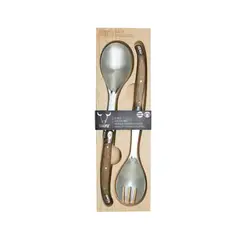 WAYU - Set 2 Cucharas Para Ensaladas Mango Madera Cocina BBQ.