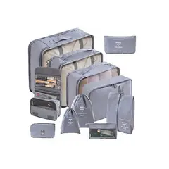 GENERICO - Set 11 Organizadores De Equipaje De Viaje Bolsa Impermeable Gris