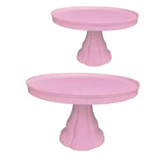 GENERICO - Pack 2 Alzador Redondo para Pasteles 32cm - Rosado