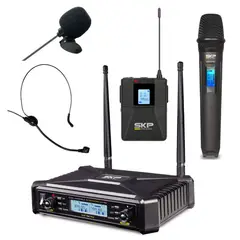 SKP - Set Microfono Vocal Dinamico Inalambrico UHF 700 Pro