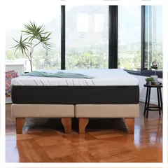 LATAM HOME - CAMA ZEN TOP FOAM VISCO LINO NATURAL KING
