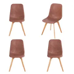 WHITE MARKET - Pack x 4 Sillas Roma color Cafe