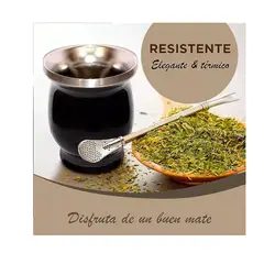 GENERICO - Kit Matero Bombilla Mate Set Matero Acero Inoxidable