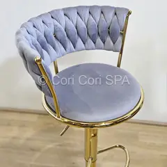 CORI CORI - Taburete Queen Velvet Gold Gris